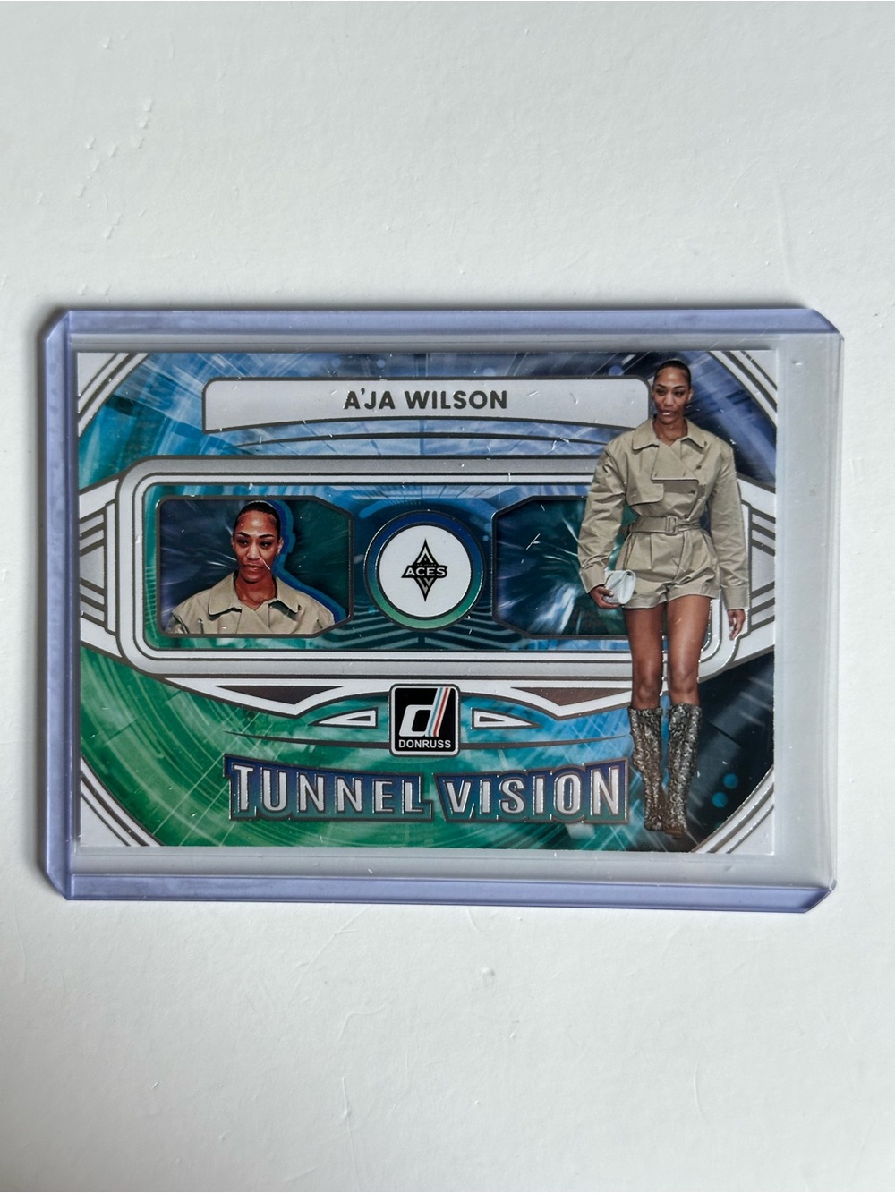 Panini A'ja Wilson Tunnel Vision Card - Green/Blue